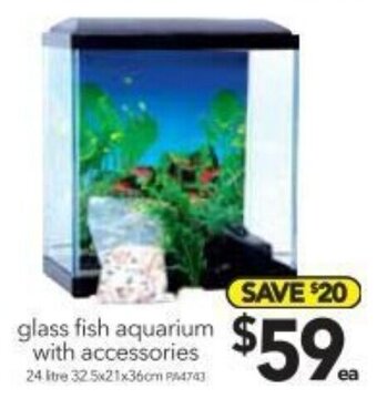 Cheap as Chips Glass Fish Aquarium with Accessories offer