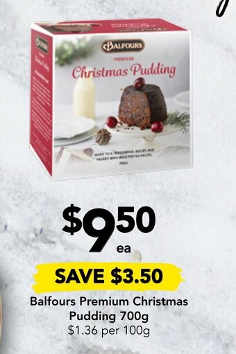 Drakes Balfours Premium Christmas Pudding 700g offer