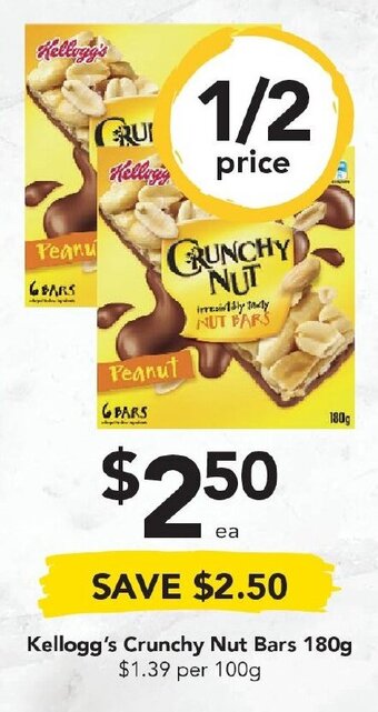 Drakes Kellogg's Crunchy Nut Bars 180g offer