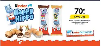 Drakes Kinder Chocolate Maxi T1 21g or Kinder Happy Hippo 21g offer