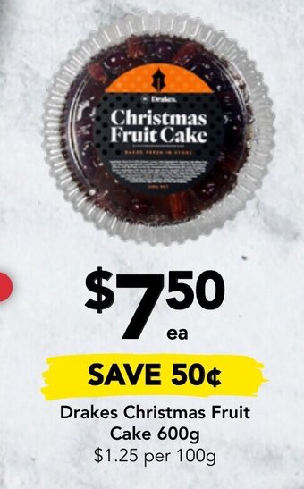 Drakes Drakes Christmas Fruit Cake 600g offer