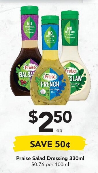 Drakes Praise Salad Dressing 330ml offer