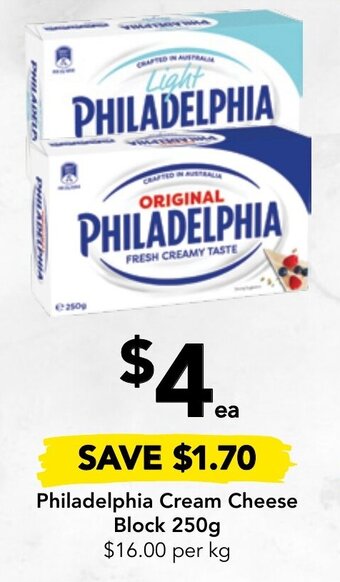 Drakes Philadelphia Cream Cheese Block 250g offer