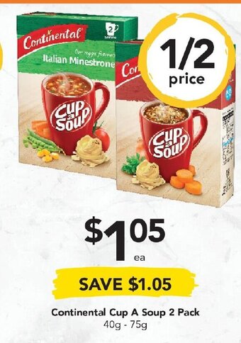 Drakes Continental Cup A Soup 2 Pack 40g-75g offer