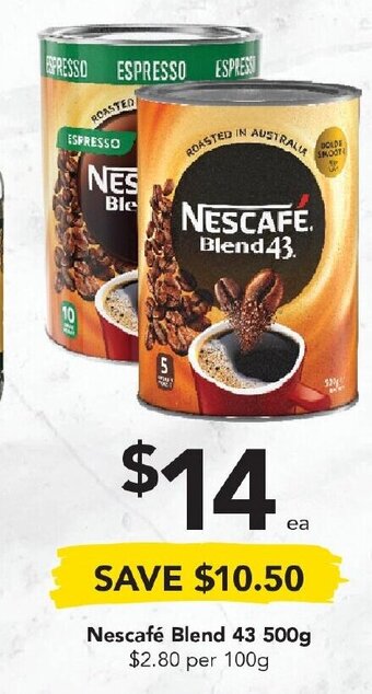 Drakes Nescafe Blend 43 500g offer
