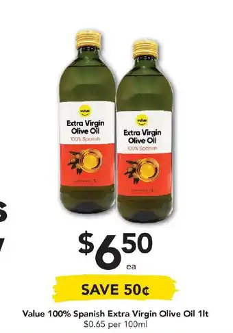 Drakes Value 100% Spanish Extra Virgin Olive Oil 1lt offer