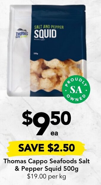 Thomas Cappo Seafoods Salt & Pepper Squid 500g