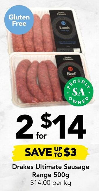 Drakes Drakes Ultimate Sausages 500g offer