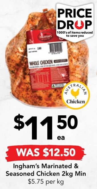Drakes Ingham's Marinated & Seasoned Chicken 2kg Min offer