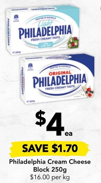 Drakes Philadelphia Cream Cheese Block 250g offer