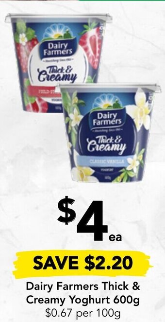 Drakes Dairy Farmers Thick & Creamy Yoghurt 600g offer