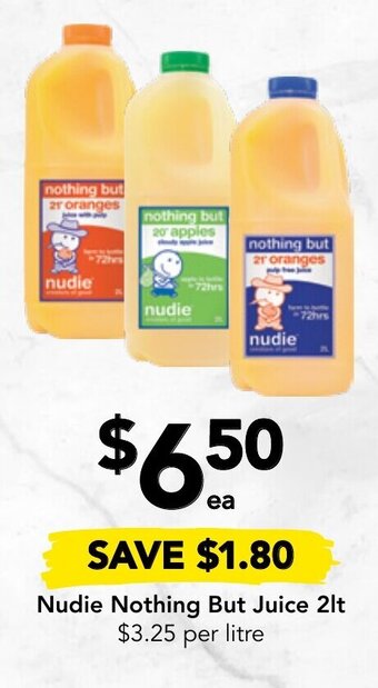 Drakes Nudie Nothing But Juice 2lt offer