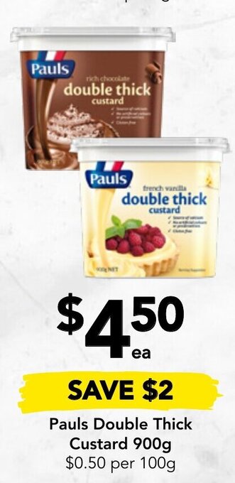 Drakes Pauls Double Thick Custard 900g offer