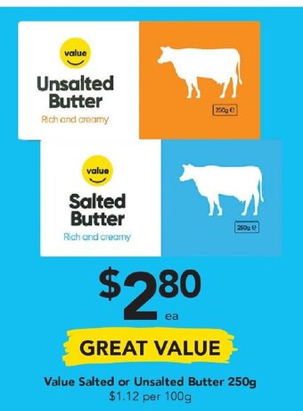 Drakes Value Salted or Unsalted Butter 250g offer