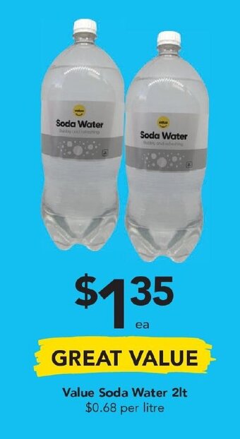 Drakes Value Soda Water 2lt offer