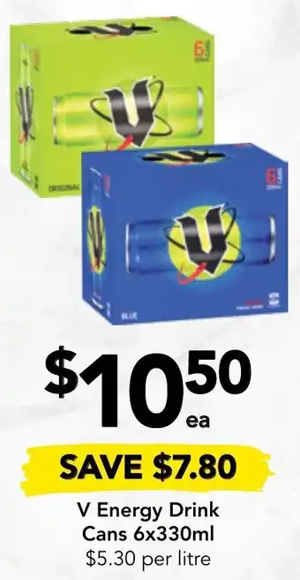 Drakes V Energy Drink Can 6x330ml offer