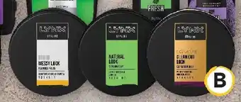 Lynx Hair Styling Wax, Paste or Clay 75g