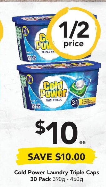 Drakes Cold Power Laundry Triple Caps 30 Pack 390g-450g offer
