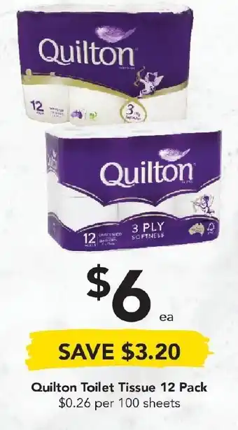 Drakes Quilton Toilet Tissue 12 pack offer