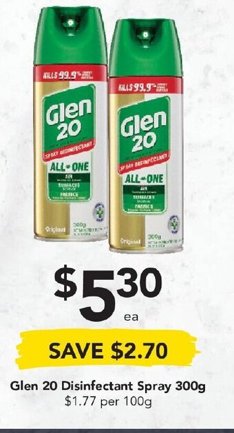 Drakes Glen 20 Disinfectant Spray 300g offer