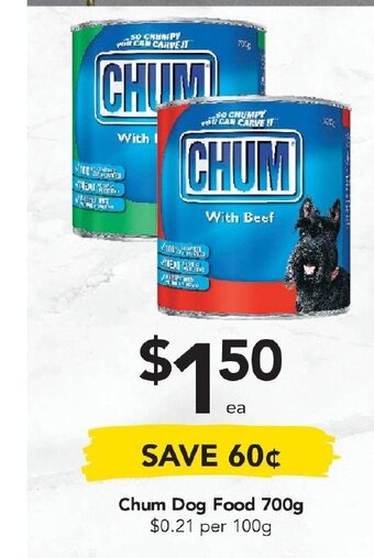 Drakes Chum Dog Food 700g offer
