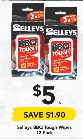 Drakes Selleys BBQ Tough Wipes 12 Pack offer