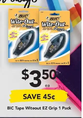 Drakes BIC Tape Witeout EZ Grip 1 Pack offer