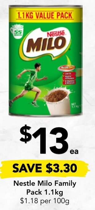 Drakes Nestle Milo Family Pack 1.1kg offer