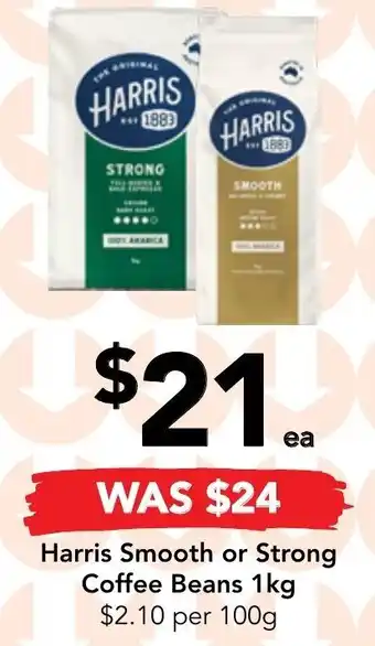Drakes Harris Smooth or Strong Coffee Beans 1kg offer