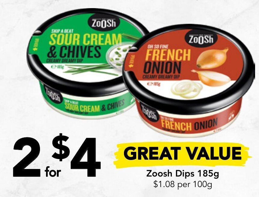 Zoosh Dips 185g offer at Drakes