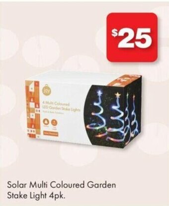 The Reject Shop Solar Multi Coloured Garden Stake Light 4pk offer