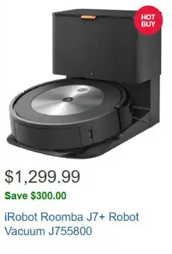 Costco Irobot Roomba J7+ Robot Vacuum offer