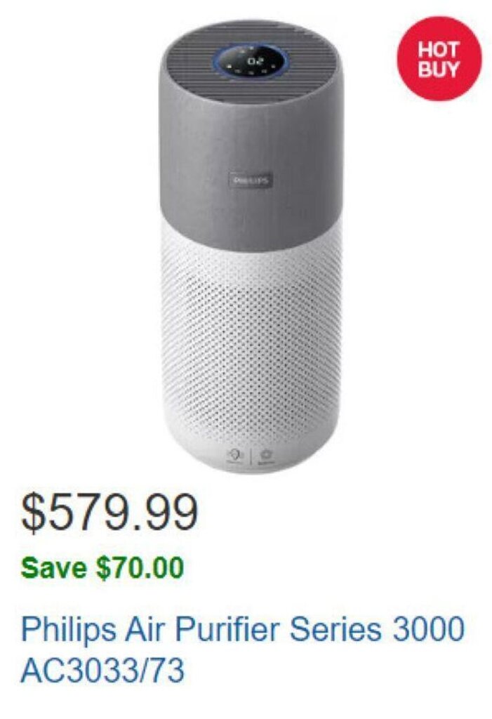 Philips Air Purifier Series 3000 offer at Costco