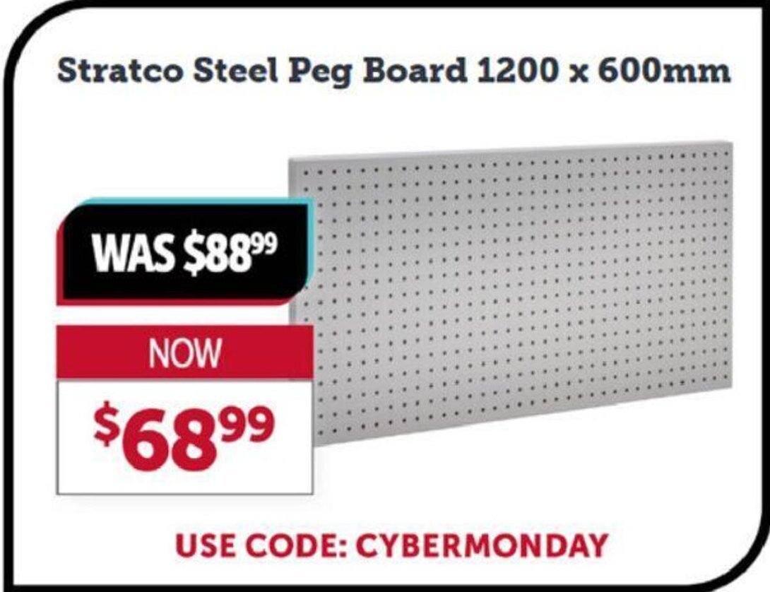 Stratco Steel Peg Board 1200x600mm offer at Stratco