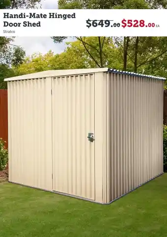 Stratco Handi-Mate Hinged Door Shed offer