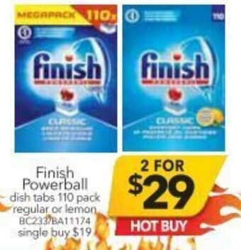 Cheap as Chips FInish Powerball 110 Pack offer