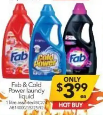 Fab & Cold Power Laundy Liquid