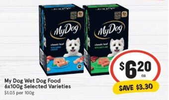 IGA My Dog Wet Dog Food 6x100g offer