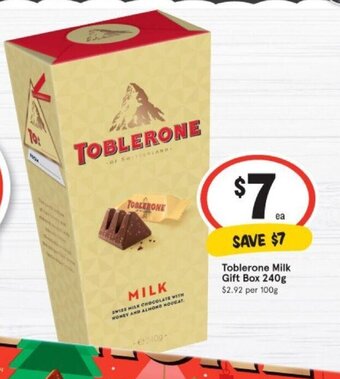 IGA Toblerone Milk Gift Box 240g offer