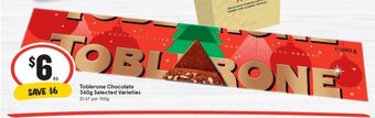 IGA Toblerone Chocolate 360g offer