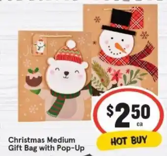 IGA Christmas Medium Gift Bag With Pop-Up offer