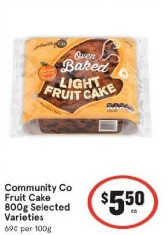 IGA Community Co Fruit Cake 800g offer