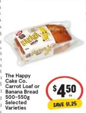 The Happu Cake Co Carrot Loaf or Banana Bread 500-550g
