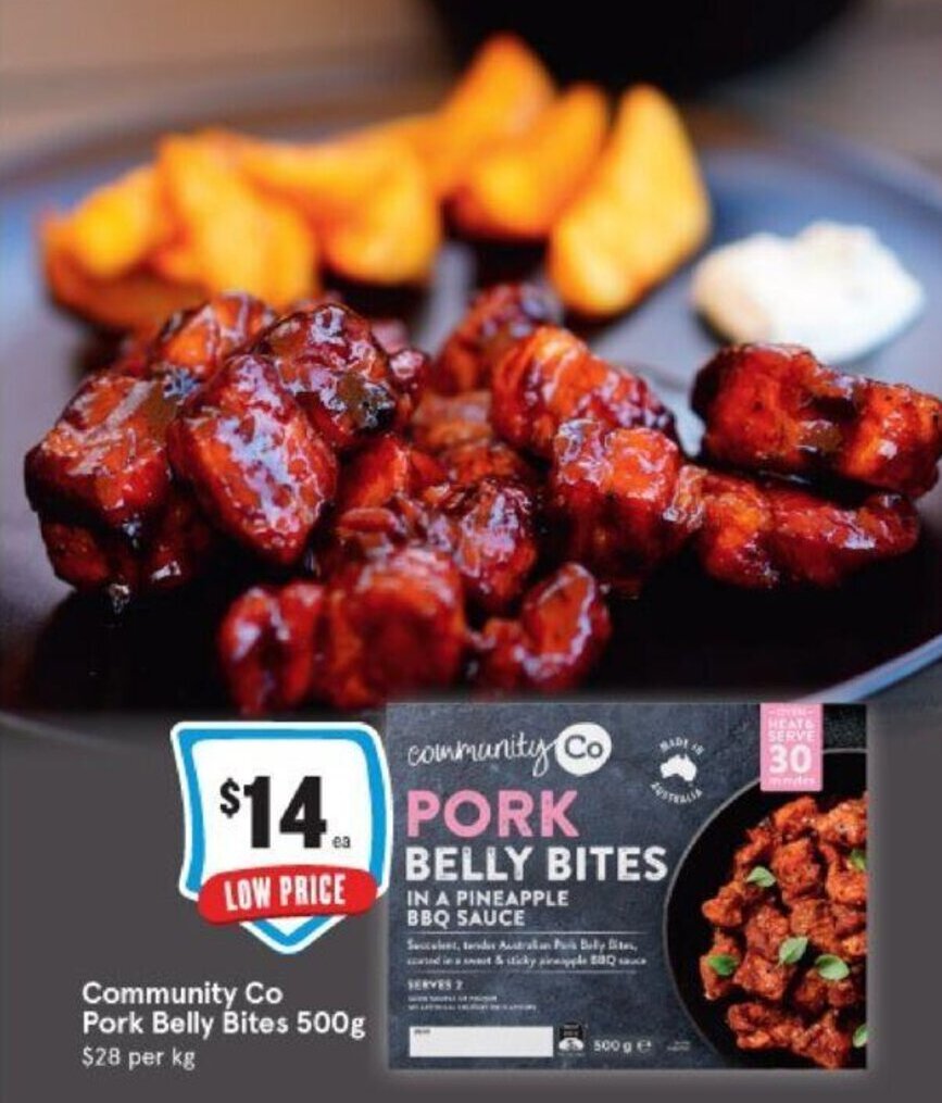 Community Co Pork Belly Bites 500g offer at IGA