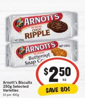IGA Arnott's Biscuits 250g offer