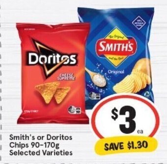 IGA Smith's or Doritos Chips 90-170g offer
