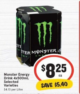 IGA Monster Energy Drink 4x500ml offer