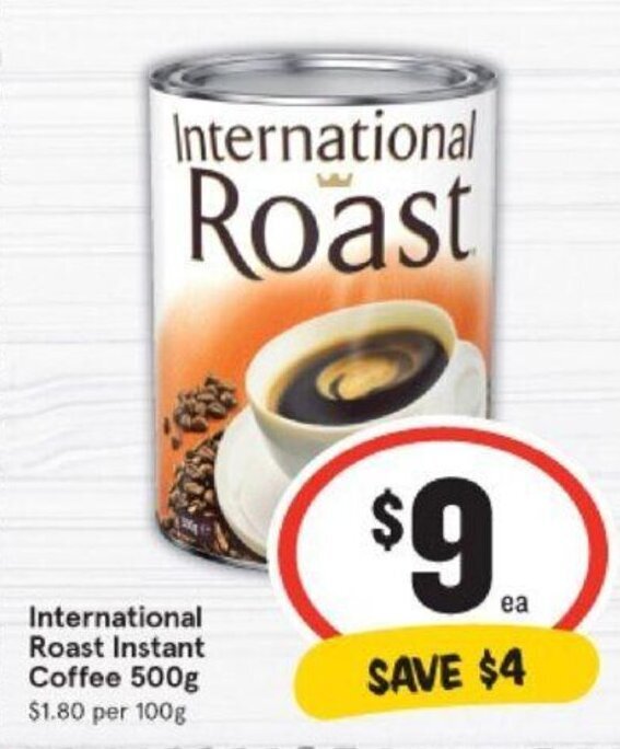 International Roast Instant Coffee 500g offer at IGA