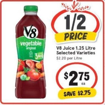 IGA V8 Juice 1.25 Litre offer