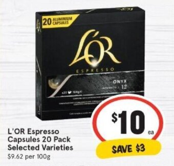 IGA L'Or Espresso Capsules 20 Pack offer